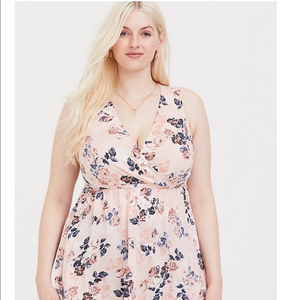 Torrid lily challis blush floral shirt